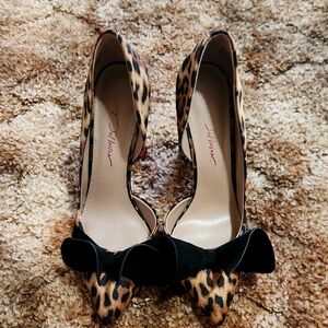 Betsey Johnson Leopard Print Women's Shoes with Black Bow